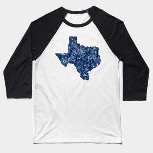 Texas State Map Baseball T-Shirt